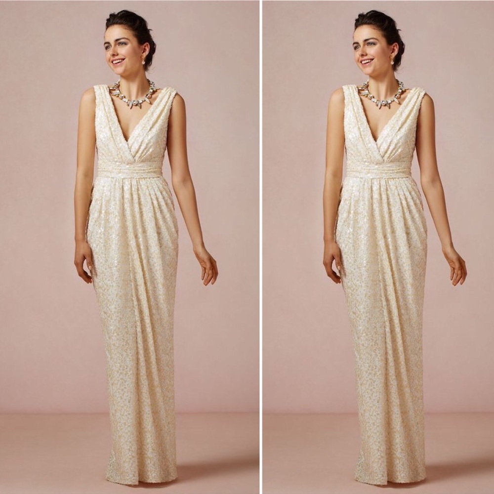 BHLDN Badgley Mischka Bette Gown Sequins Wedding - Picture 1 of 8